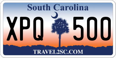 SC license plate XPQ500