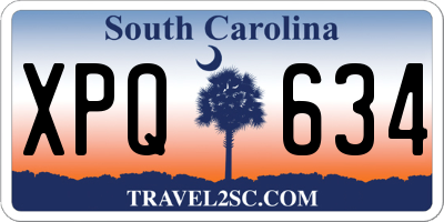 SC license plate XPQ634