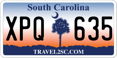 SC license plate XPQ635