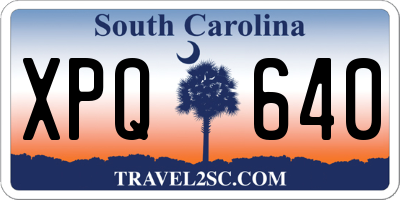 SC license plate XPQ640