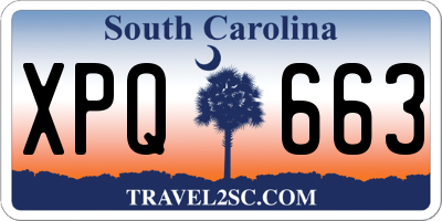 SC license plate XPQ663