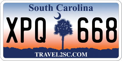 SC license plate XPQ668