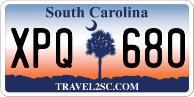 SC license plate XPQ680