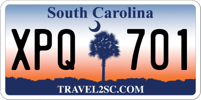 SC license plate XPQ701