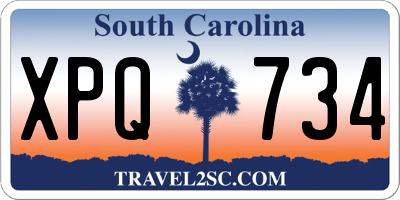 SC license plate XPQ734
