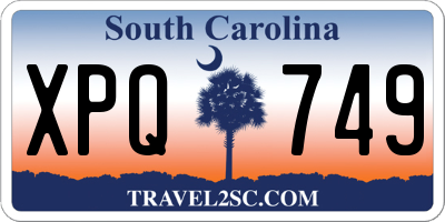 SC license plate XPQ749