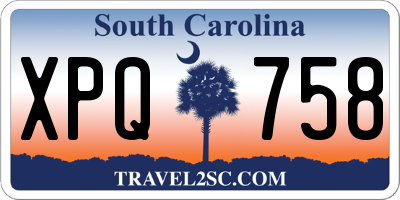 SC license plate XPQ758