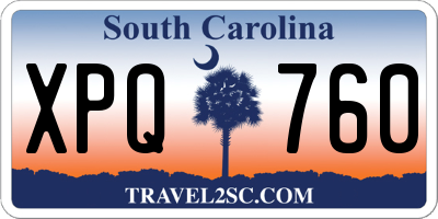 SC license plate XPQ760