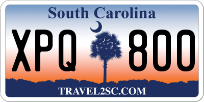 SC license plate XPQ800
