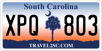 SC license plate XPQ803
