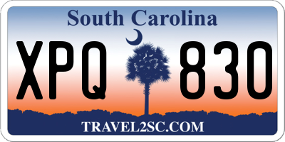 SC license plate XPQ830