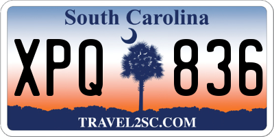 SC license plate XPQ836