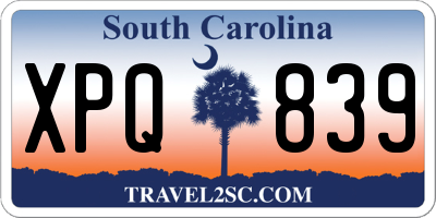 SC license plate XPQ839