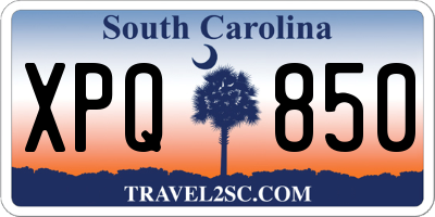 SC license plate XPQ850