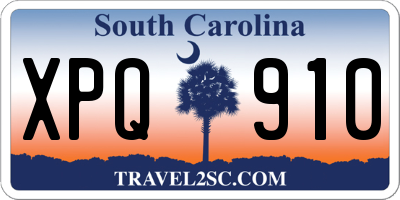 SC license plate XPQ910