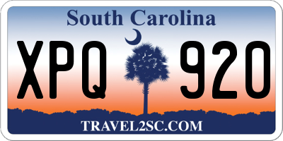 SC license plate XPQ920