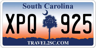 SC license plate XPQ925
