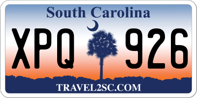 SC license plate XPQ926