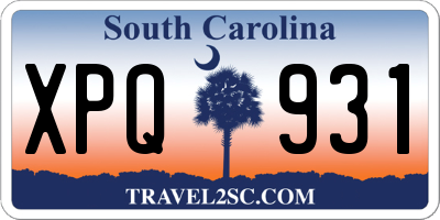 SC license plate XPQ931