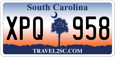 SC license plate XPQ958