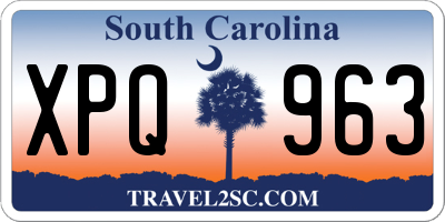 SC license plate XPQ963