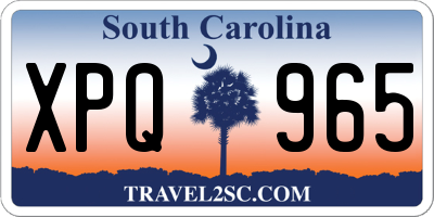 SC license plate XPQ965