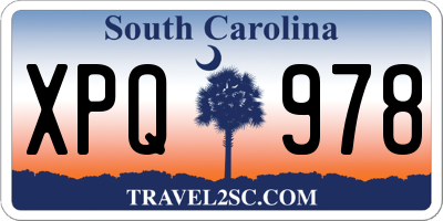 SC license plate XPQ978