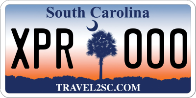 SC license plate XPR000