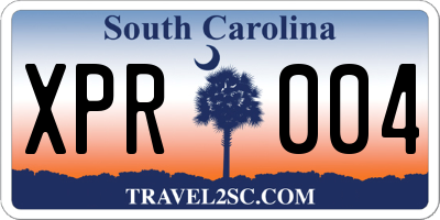 SC license plate XPR004