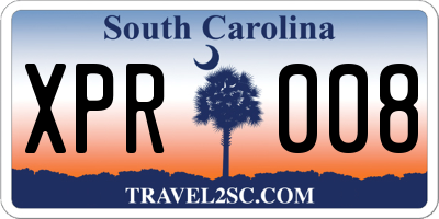SC license plate XPR008