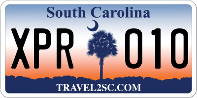 SC license plate XPR010
