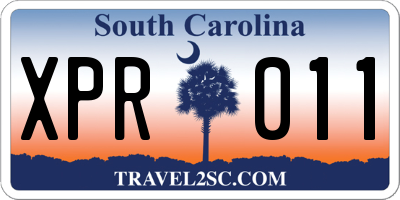 SC license plate XPR011