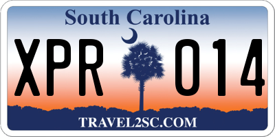 SC license plate XPR014