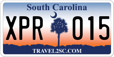 SC license plate XPR015