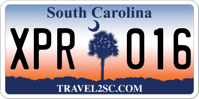 SC license plate XPR016