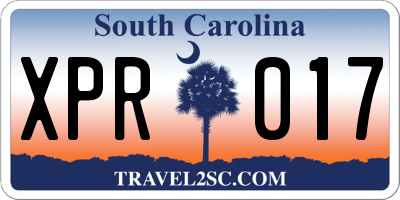 SC license plate XPR017