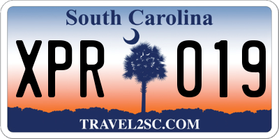 SC license plate XPR019