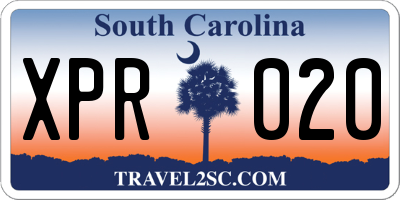 SC license plate XPR020