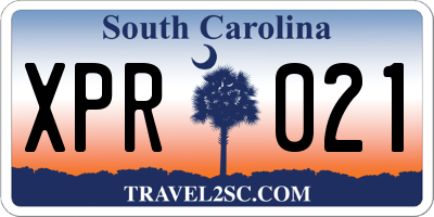 SC license plate XPR021
