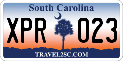 SC license plate XPR023