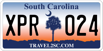 SC license plate XPR024