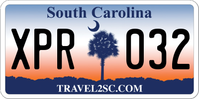 SC license plate XPR032