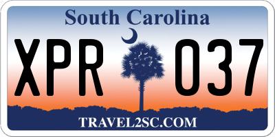 SC license plate XPR037