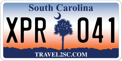 SC license plate XPR041