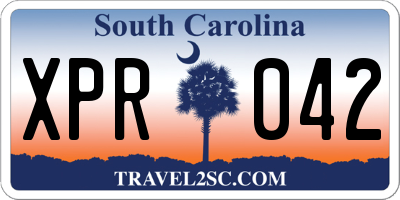 SC license plate XPR042