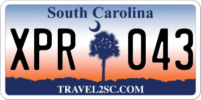 SC license plate XPR043