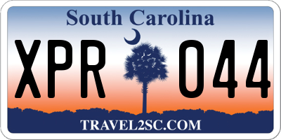 SC license plate XPR044