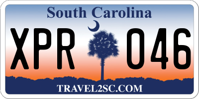 SC license plate XPR046