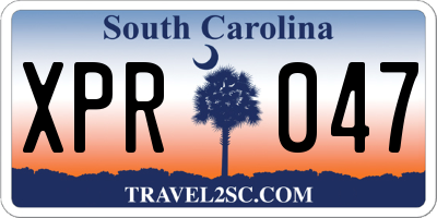 SC license plate XPR047