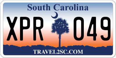 SC license plate XPR049